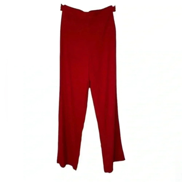 NWOT ASOS DESIGN Wide Leg Track Pants in Red with Contrast Stripe - Picture 1 of 7